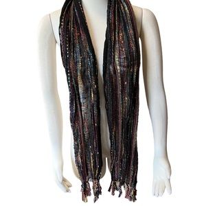 All Jazzed Up Multi-Color Long Scarf with Fringe